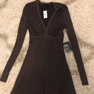 NWT EXPRESS VNECK RIBBED SWEATER DRESS